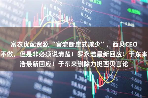 富农优配资源 “客流断崖式减少”，西贝CEO贾国龙：生意可以不做，但是非必须说清楚！罗永浩最新回应！于东来删除力挺西贝言论
